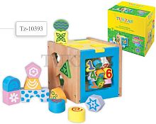 Логический куб, деревянный: универсальная развивающая игрушка, для детей от 3 лет - "Tukzar"