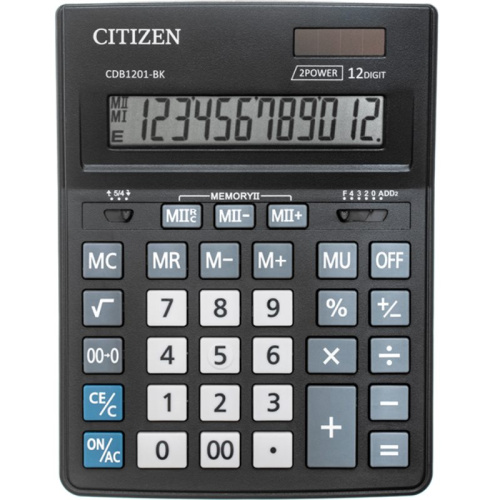 Настольный калькулятор "Business Line", 12 разрядов, 00, две памяти, двойное питание, 155*205*28 мм, "Citizen" фото 2