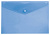 Папка-конверт "Люкс" ф.А4 (340*238 мм), горизонтальная, кнопка, прозрачный полипропилен 0,18 мм, "Бюрократ" (цвет: синий, арт.PK803ABLU)