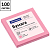 Блок для записи, бумажный 100 л, пастель, липкий слой, 76*76 мм, 70 г, "OfficeSpace" (цвет: розовый, арт.299718)