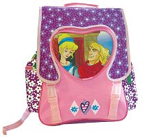 Ранец для младших школьников "Принцесса", на молнии и двух пластиковых застежках, по бокам карманы на молнии, розовый, "Limpopo"