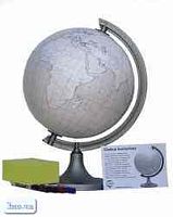 Глобус контурный, диаметр 250 мм., масштаб 1:50 000 000, пластиковая подставка, настольный, "Гловала"
