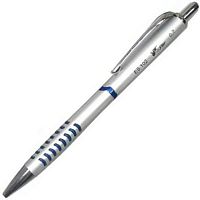Шариковая автоматическая ручка, синий сменный стержень 107 мм, линия 0,7 мм, металлический корпус, "EaSTar", антискользкие вставки