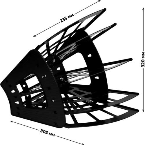 Лоток "Веер" универсальный, вертикально-горизонтальный, 5 секций, 4 отделения, полистирол, "Стамм" фото 2