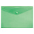 Папка-конверт "Люкс" ф.А4 (340*238 мм), горизонтальная, кнопка, прозрачный полипропилен 0,18 мм, "Бюрократ" (цвет: зеленый, арт.816633)