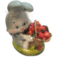 Фигурка декоративная - копилка "Кролик с клубникой", высота 16 см., "Choosing Porcelain"
