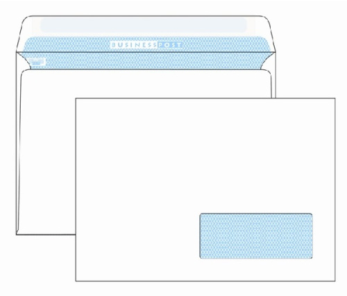 Конверт "BusinessPost" ф.162*229 мм (С5) белый 90 г, внутренняя печать, правое нижнее окно, силиконовая лента "Стрип", немаркированный, упак. 1000 шт, "Packpost"
