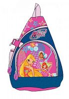 Рюкзак школьный "Winx", одна лямка, карман, молния, 2 боковых кармана, джинс розовый на синем, 270*450 мм, "EaSTar"