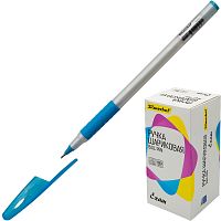 Ручка шариковая "Exam" одноразовая, синяя, игольчатый наконечник, линия 0,7 мм, манжета, "Silwerhof"