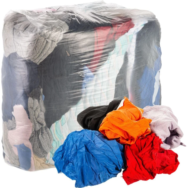 Ветошь цветная, размер лоскута 400*600 мм, 60% хлопок, 40% синтетика, 200-560 г, брикет 10 кг