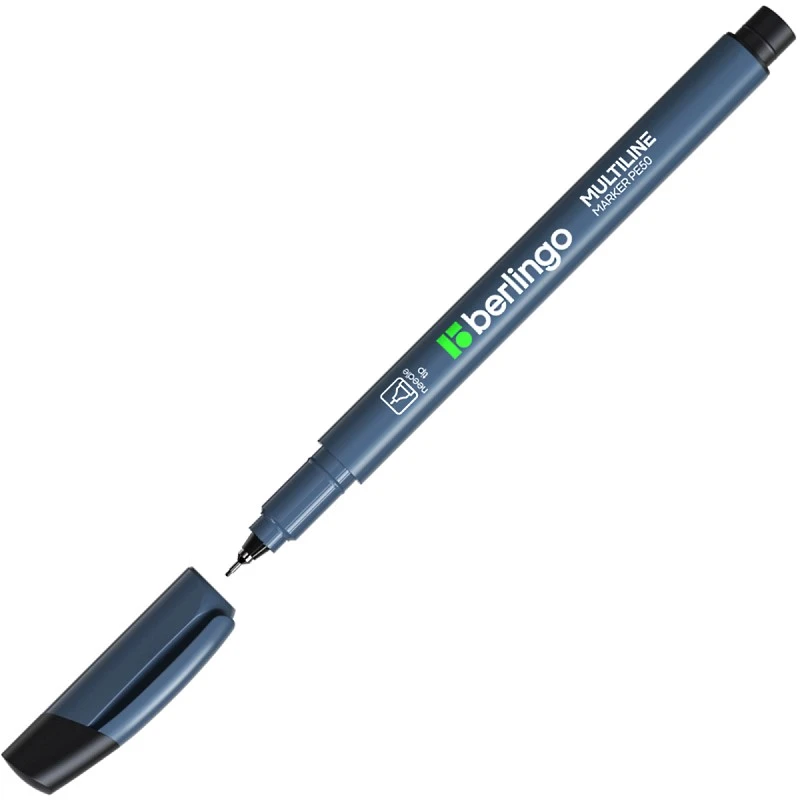 Маркер "Multiline PE50" для CD, DVD, водная основа, линия 0,5 мм, игловидный наконечник, "Berlingo"
