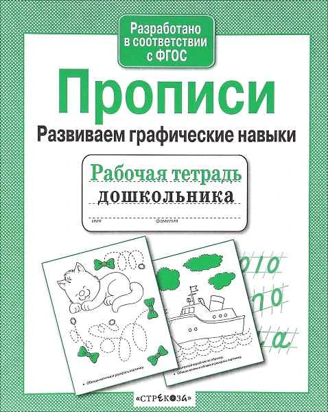 Прописи. Развиваем графические навыки. - М.: Стрекоза, 2021. - 32 с. - (ФГОС. Рабочая тетрадь дошкольника). - мягк. обл.