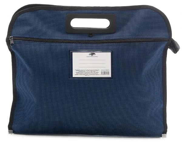 Портфель ф.А4, 1 отделение, 2 вырубные ручки, молния, карман сбоку, полиэстер, окантован металлическими уголками. 380*315*55 мм, "Centrum"