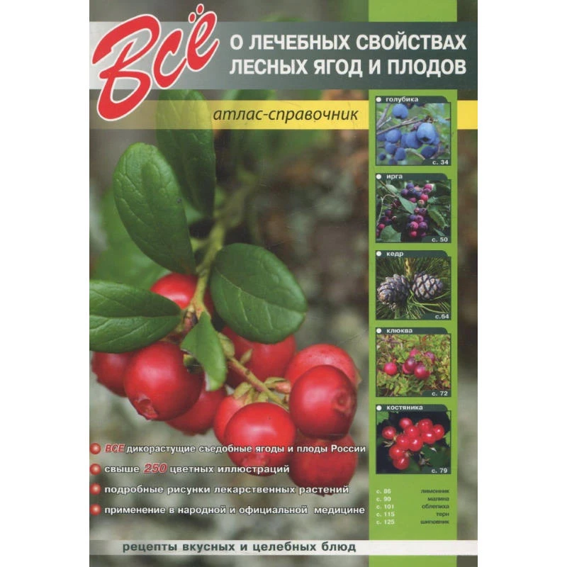 Афонькин С.Ю. Все о лечебных свойствах лесных ягод и плодов. Атлас-справочник. - СПб: СЗКЭО, 2009. - 128 с. - мягк. обл.