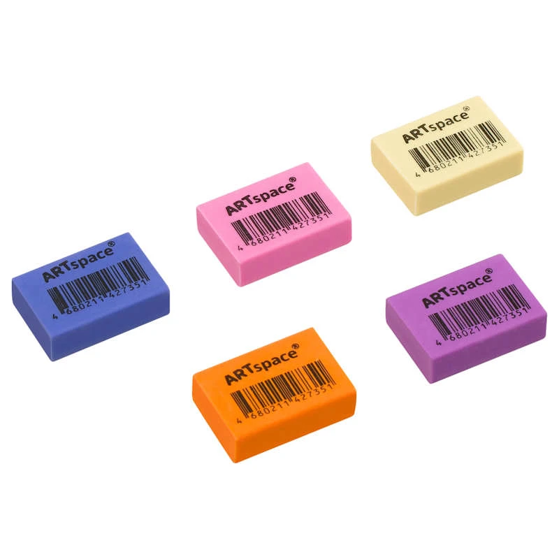 Ластик прямоугольный "Flashy", цветная термопластичная резина, 26*18*8 мм, "ArtSpace"