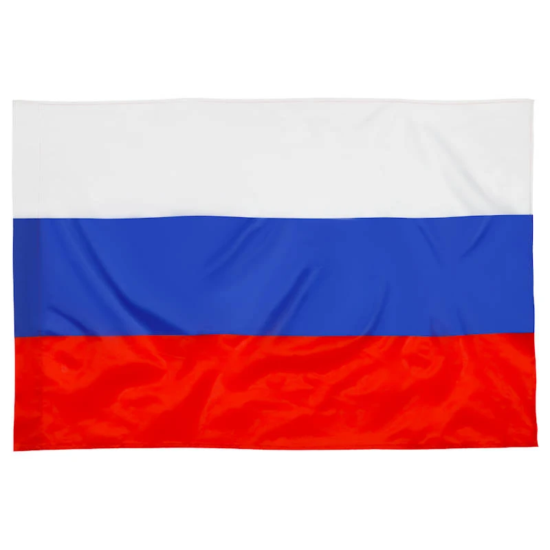 Флаг РФ, 900*1350 мм, полиэфирный шелк, 52 г/м2. под древко 25 мм, ширина кармана 45 мм, завязки снизу