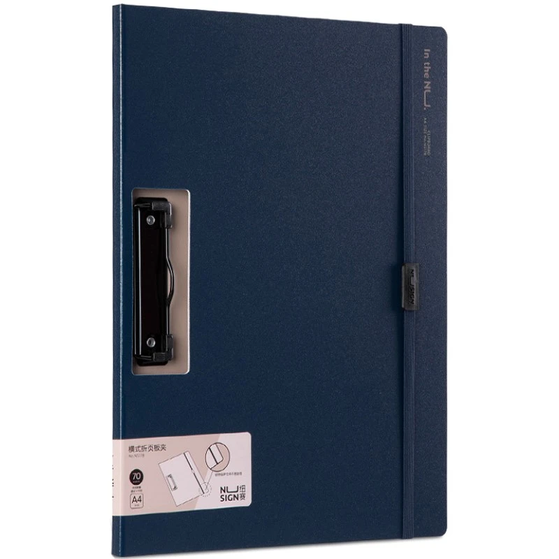 Планшет "Nusign" ф.А4 (325*243 мм), металлический зажим сбоку, торец 17 мм, горизонтальная створка, резинка, полипропилен, "Deli"