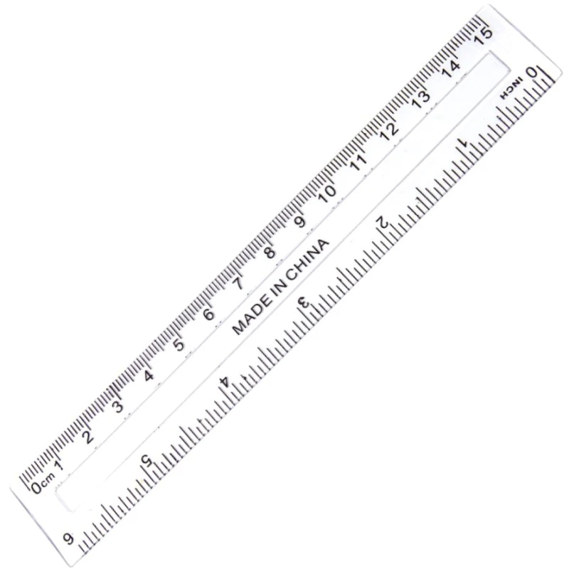 Линейка 150 мм, двойная шкала, ширина 26 мм, скошенный край, полистирол, "Alingar"