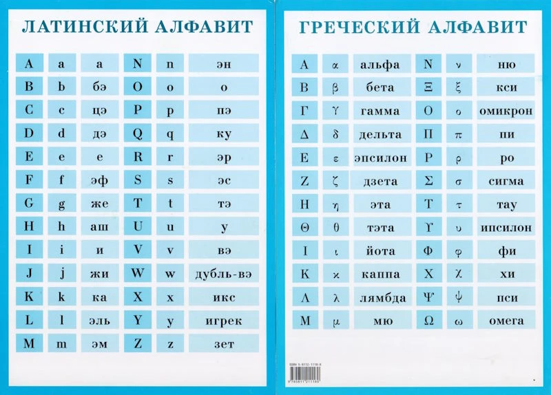Латинский алфавит / Греческий алфавит. - ф.14*20 см. - М.: Айрис-пресс. - Раздаточное пособие.