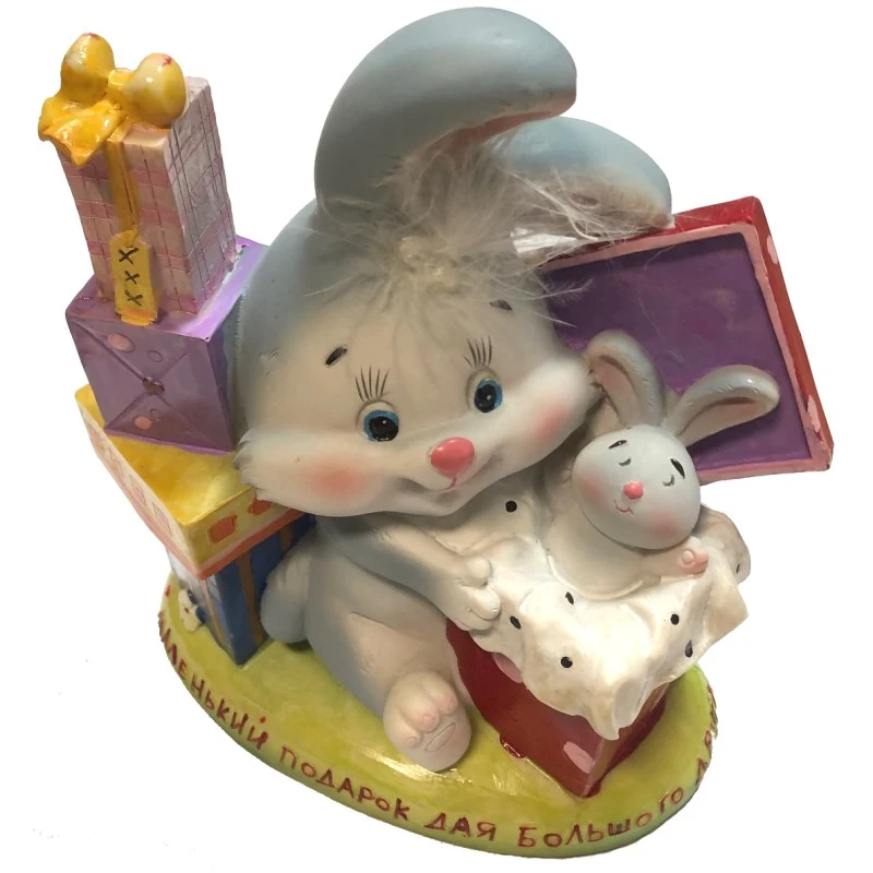 Фигурка декоративная - копилка "Кролик с подарками", высота 16 см, "Choosing Porcelain"