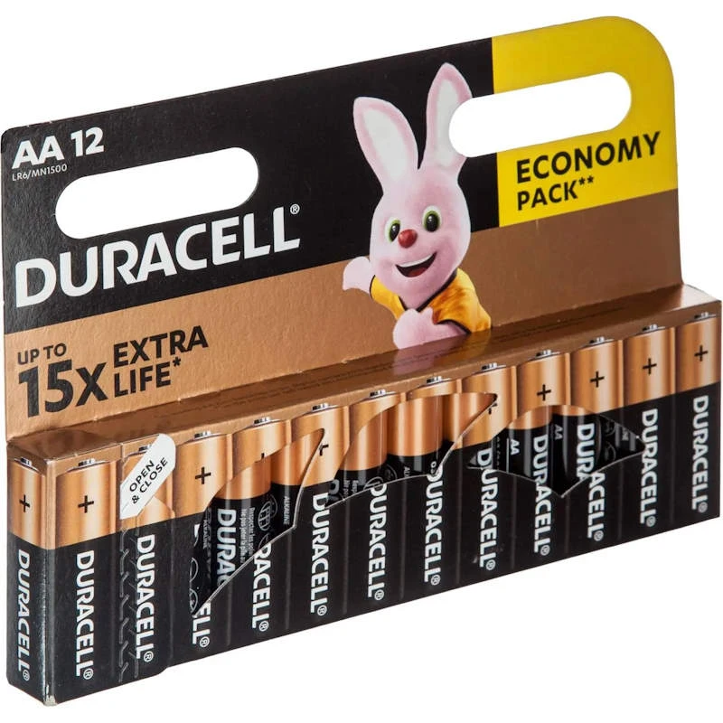 Батарейка AA/LR6 1,5 В, алкалин, упак. 12 шт, "DURACELL", Бельгия