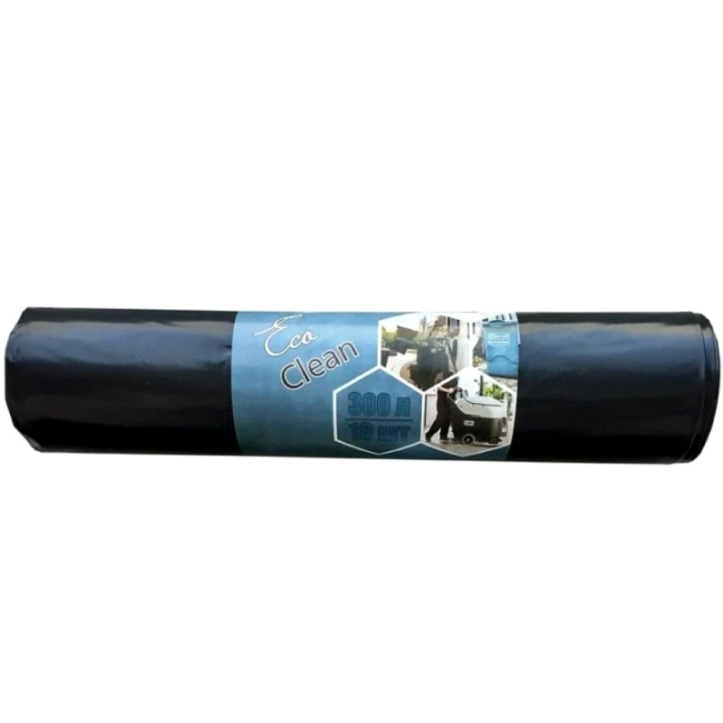 Мешки для мусора 300 л, 1100*1300 мм, ПНД 45 мкм, рулон 10 шт, "Ecoclean"