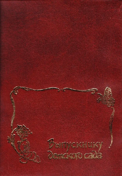 Папка адресная "Выпускнику детского сада" ф.А4 (210*310 мм), фиксирующий ремешок, бордовый бумвинил, "Лотос"