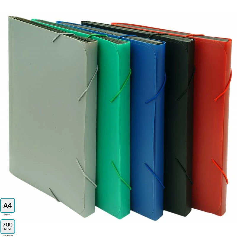 Картотека BPR6 ф.А4 (340*230 мм), 6 отделения, торец 30 мм, резинка, пластик 0,7 мм, "Бюрократ"