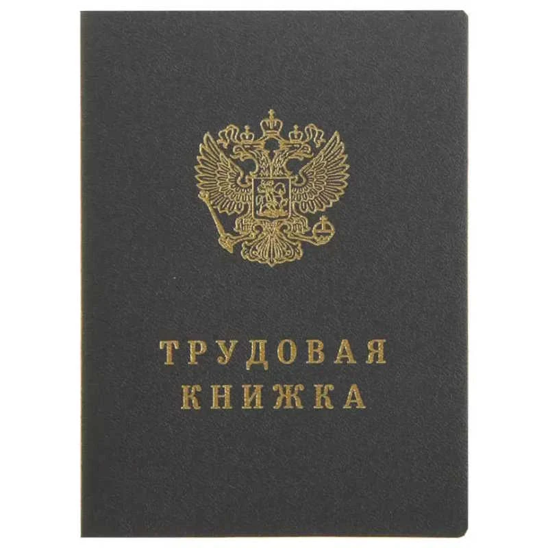 Трудовая книжка ТК-VII, действующего в настоящее время образца 2023 года, серая картонная обложка, 44 с, 87*125 мм, "МПФ ГОзнак"