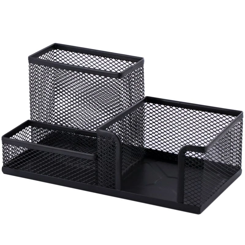 Органайзер настольный 3 отделений, черная металлическая сетка, 210*103*100 мм, "Alingar"