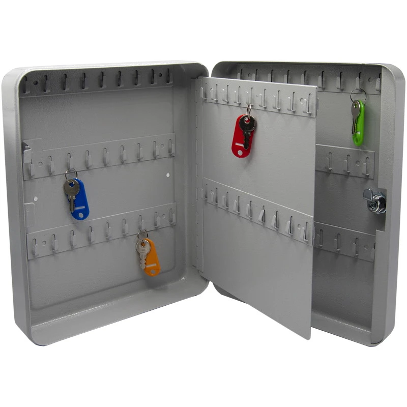 Металлический ящик для хранения 90 ключей, брелки, замок, крепление к стене, 300*80*240 мм, "Silwerhof"