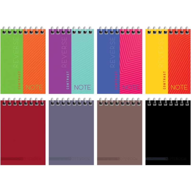 Блокнот "Моноколор. Classic" 40 л. ф.А7 (70*100 мм), клетка, гребень сверху, картонная обложка, "BG"