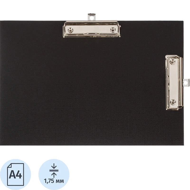 Планшет ф.А4 (223*315 мм), 2 металлических зажима - сверху и сбоку, бумвинил 1,75 мм, "Attache"