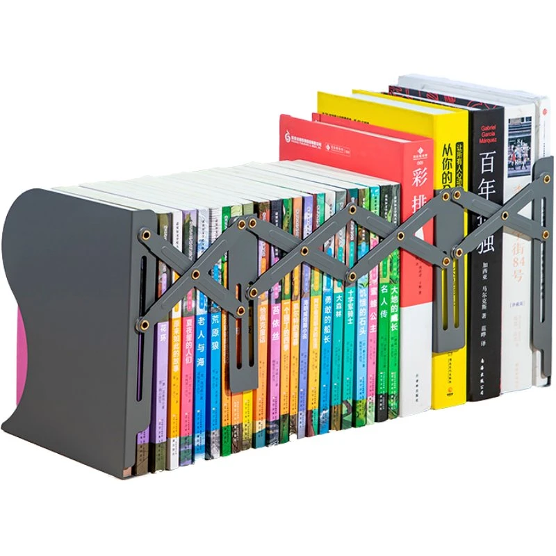 Подставка ограничитель для книг, расширяемая, металл, 114*114*220 мм, "Deli"