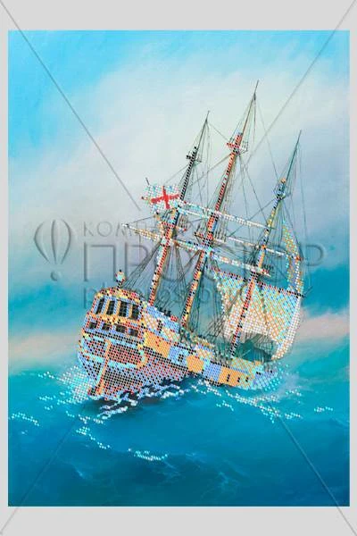 Схема для вышивания бисером "Корабль", 290*400 мм