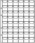 Лист для монет, на 48 монет 28*28 мм, перфорация слева, 197*247 мм, ПВХ, "Топ-спин"