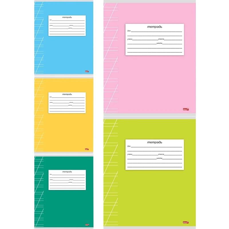 Тетрадь 12 л. "Классика", ф.165*202 мм, косая линия, поля, скоба, цветная однотонная, мелован. обл, "Проф-Пресс"