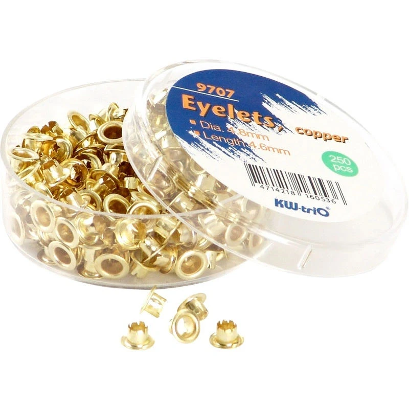 Люверсы медные d-4,8 мм, 250 шт, "Kw-Trio"