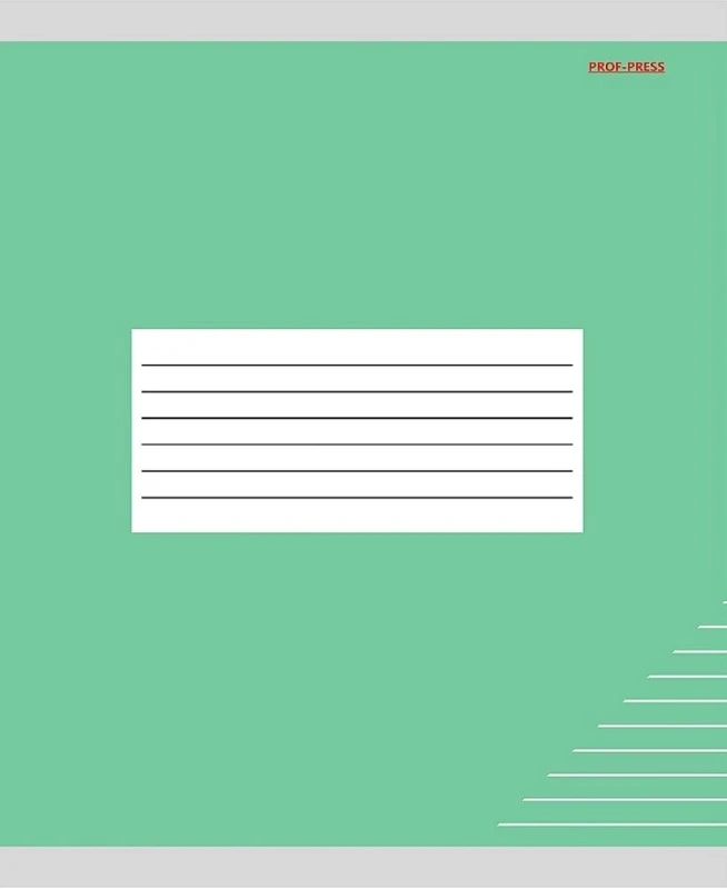 Тетрадь 24 л, ф.165*202 мм, линия, поля, скоба, цветная однотонная, мелованная обложка, "Проф-Пресс"