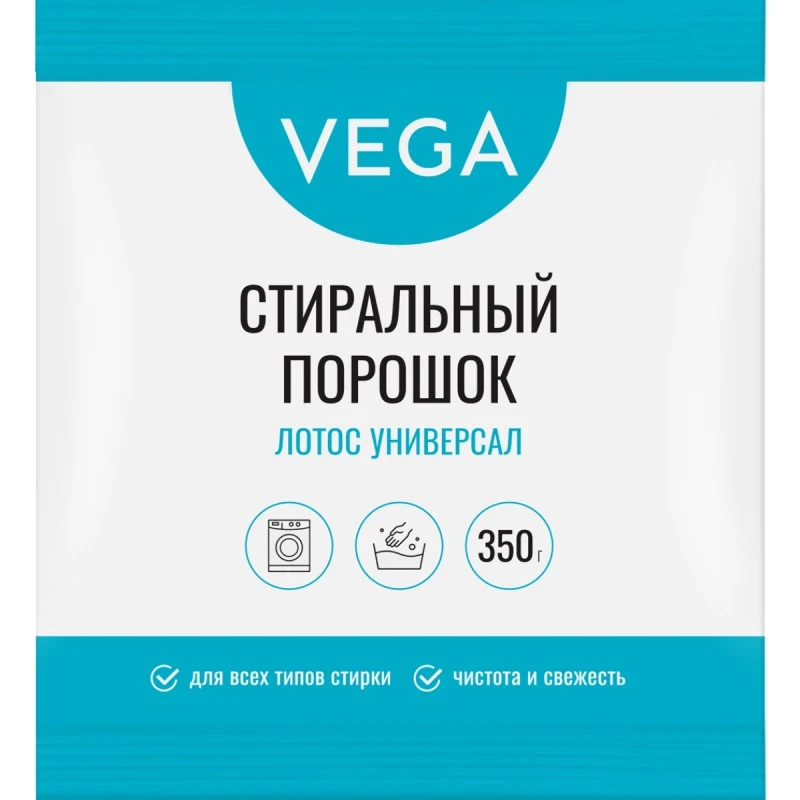 Стиральный порошок "Лотос Универсал", 350 г, пакет, "VEGA"