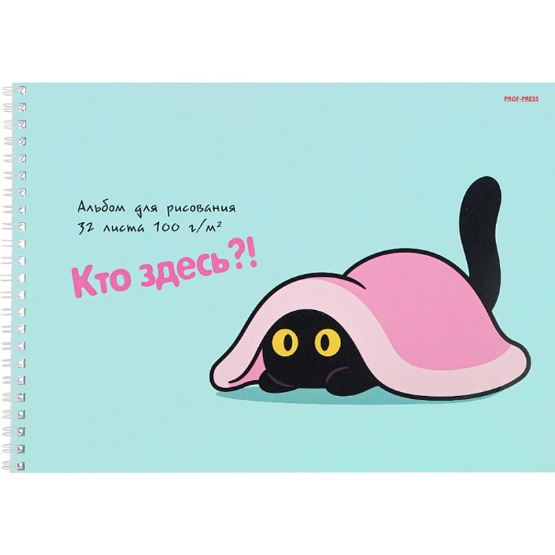 Альбом для рисования 32 л. ф.А4 (285*195 мм), 100 г/м2, гребень сбоку, мелованная обл, "Prof-Press"