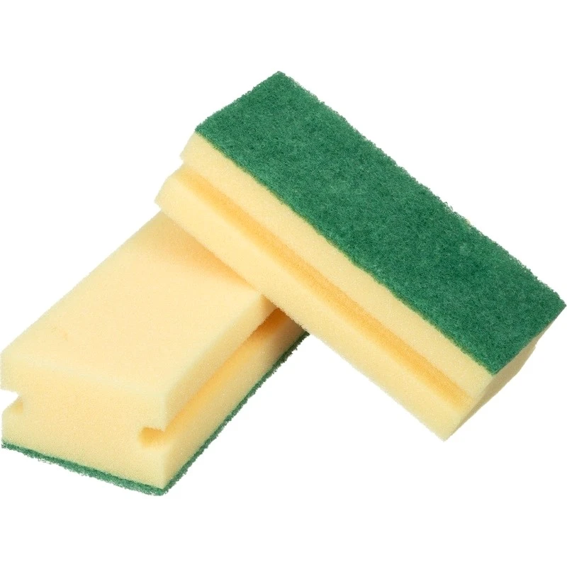 Губка для посуды универсальная, поролон/абразивный слой, 150*70*45 мм, упак. 4 шт, "Luscan Professional"