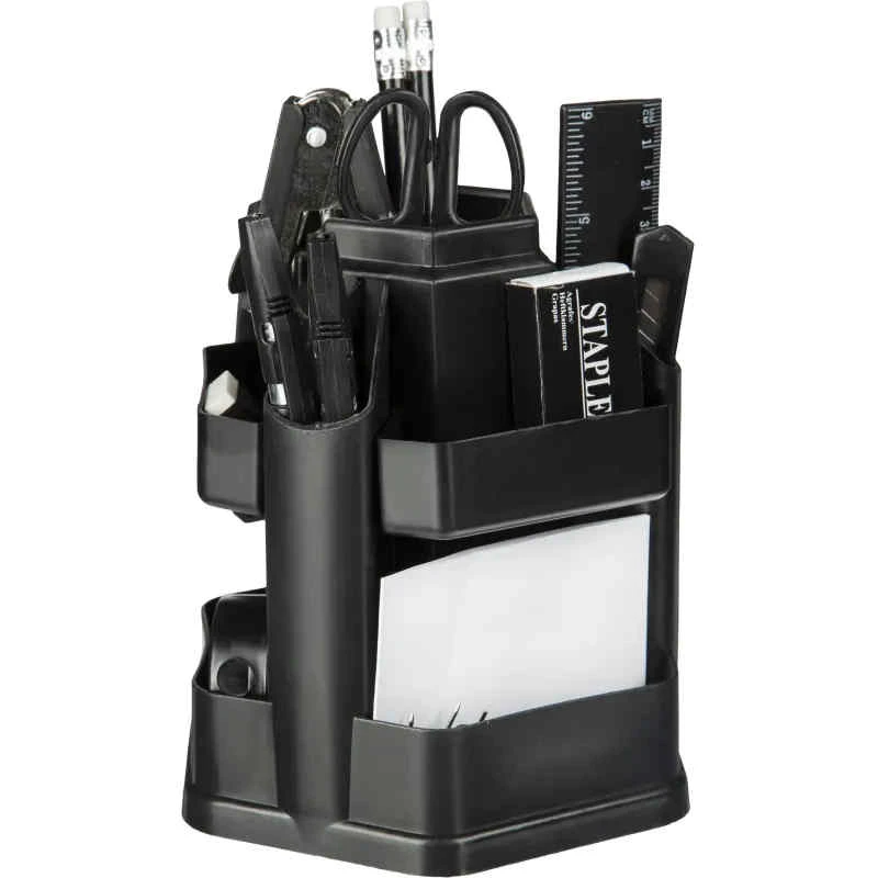 Органайзер 9 отделений, 17 предметов, вращающийся, пластик, 145*137*137 мм, "Attache"