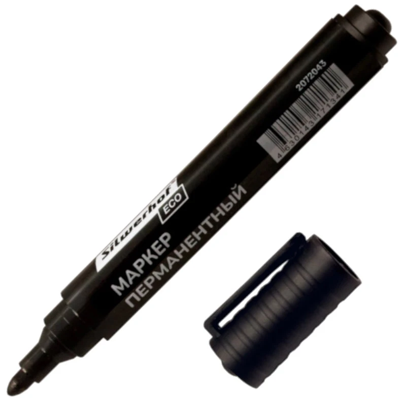 Маркер универсальный "Eco", перманент, спиртовая основа, линия 1-3 мм, круглый наконечник, "Silwerhof"