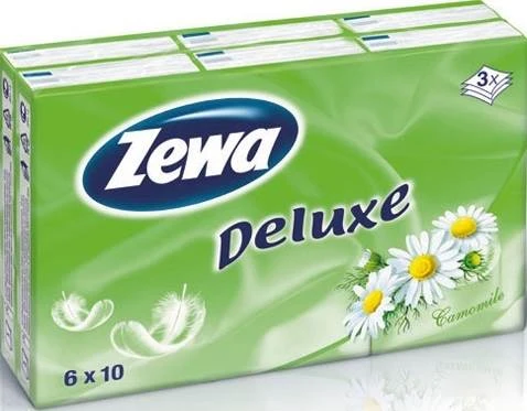 Платочки носовые бумажные одноразовые, 210*200 мм, ароматизированные, трехслойные, упак. 10 шт, "ZEWA"