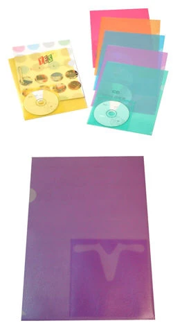 Папка уголок ф.А4 (220*310 мм), карман для CD 130*130 мм, тонированный полипропилен 180 мкм, "Aidmore"