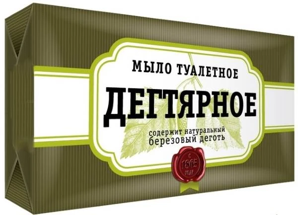 Мыло туалетное кусковое "Дегтярное" 140 г, "Аист"