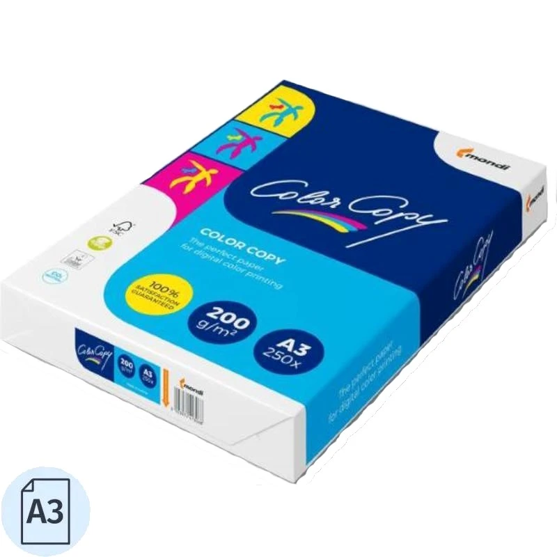Бумага для полноцветной лазерной печати "Color Copy", 250 л, ф.А3 (297*420 мм), класс А++, 200 г/м2, белизна 161%, яркость 96%, "Mondi Business Paper"