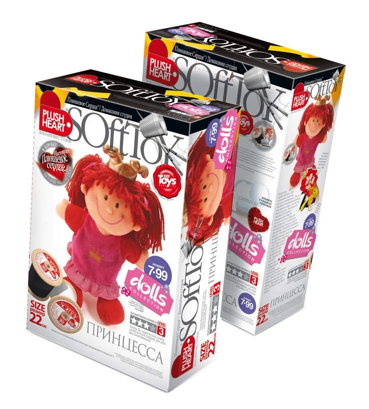 Плюшевое сердце. Принцесса. 22 см. Шитье игрушки. 7+. "Эльф-Маркет"