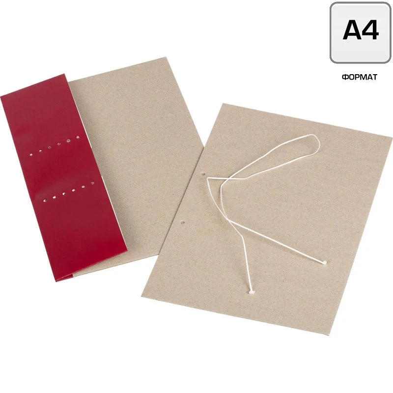 Набор для папки для переплета ф.А4 (215*307 мм), торец 70 мм, 2 листа, завязки, регулируемая обложка, переплетный картон 1,25 мм